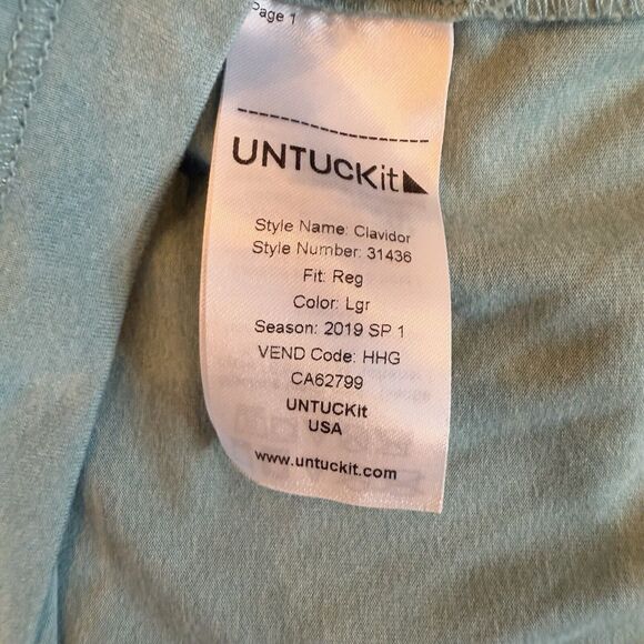 Untuckit Polo Shirt Mens Extra Large Light Green Logo Performance Golf Stretch - Picture 8 of 10